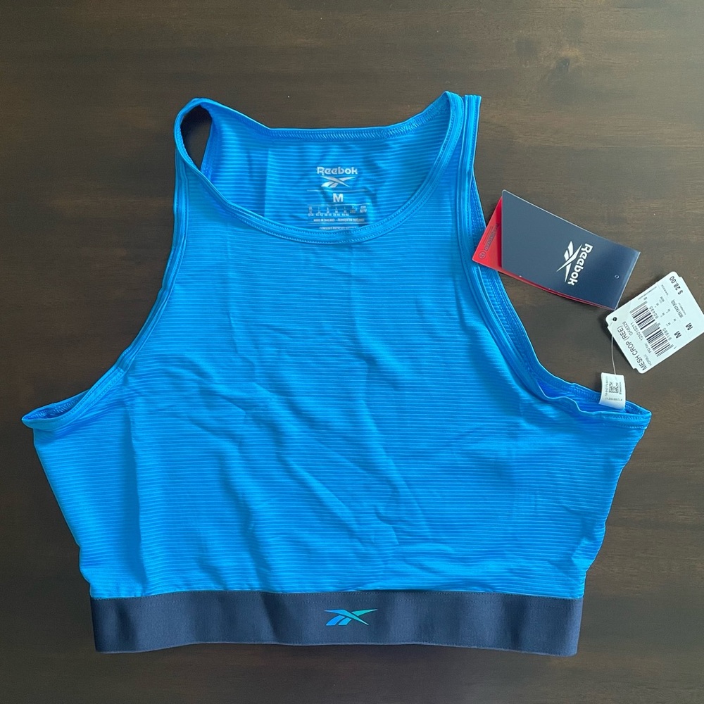 NWT Reebok Blue Mesh Crop Tank in Size M